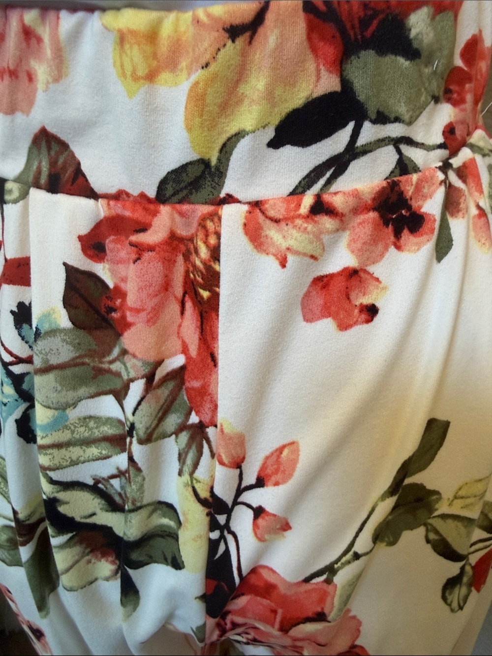 JLUXLABEL Boho Floral Wide Leg Pants High Waist Flowy Palazzo Cream Multi SZ M - Picture 5 of 7
